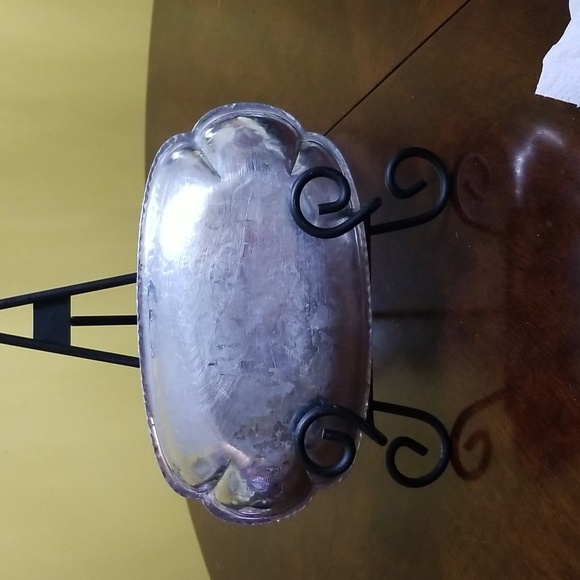 FARBERWARE BERRIES BUDS N LEAVES DISH STAMPED BKLY ALUMINUM - Picture 3 of 6